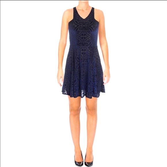 AQUA Blue Bloomingdale's Velvet Cocktail Dress - Picture 2 of 4